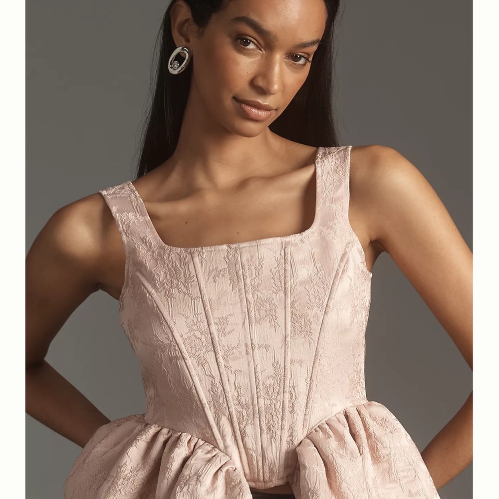 Chic Side Peplum Corset Top. Baby / light pink. New with Tags. - Picture 10 of 10